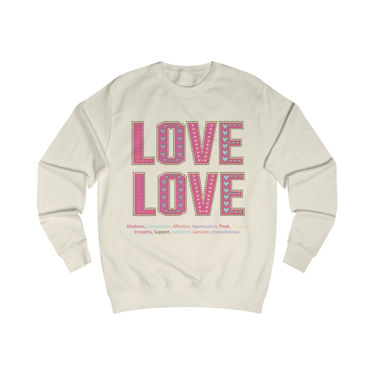 Printify Sweatshirt Vanilla Milkshake / XS Love Love Sweatshirt Various Colours