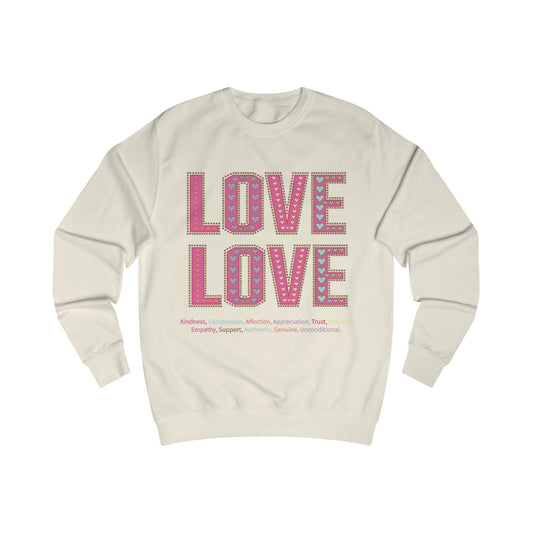 Printify Sweatshirt Vanilla Milkshake / XS Love Love Sweatshirt Various Colours