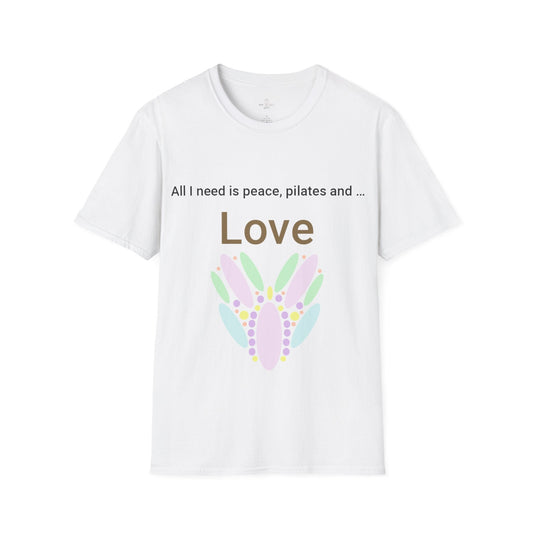 Printify T-Shirt White / S Peace Pilates Love T-Shirt